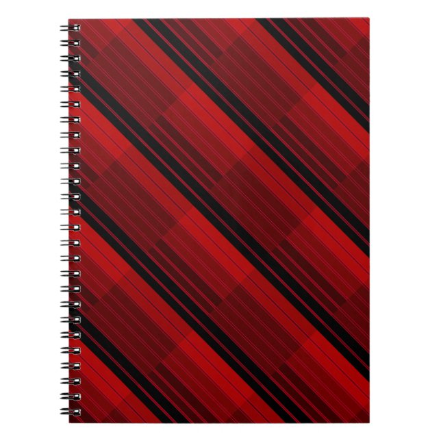Red and Black Geometric Patchwork Quilt  Notebook (Front)