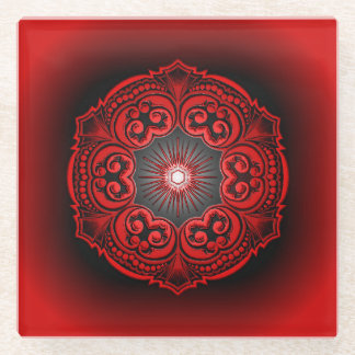 Red and Black Glass Coaster