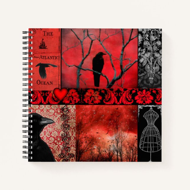 Red And Black Gothic Design Notebook (Front)