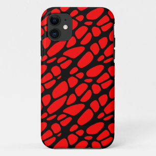 Red and Black Gothic Organic Web Pattern iPhone 11 Case