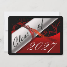 Red and Black Graduation Announcement
