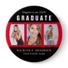 Red and Black Graduation Photo Collage Custom