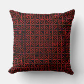 Red and black grid pattern  throw pillow (Front)