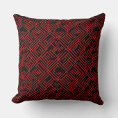 Red and black grid pattern  throw pillow (Front)