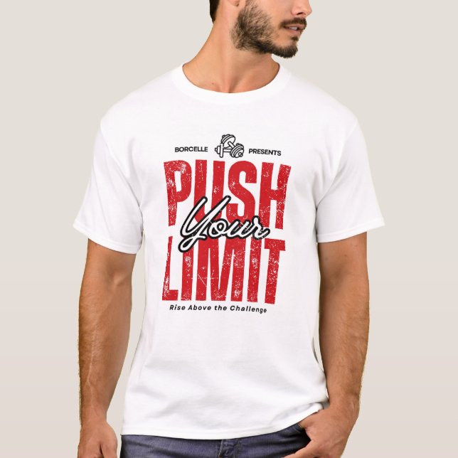 Red and Black Gym Motivational T-shirt Design (Front)