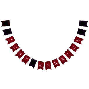 Red and Black Heart Gothic Wedding Bunting Bunting Flags