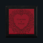 Red and Black Heart Gothic Wedding Keepsake Box<br><div class="desc">Our beautiful Red & Black Heart Gothic Wedding Keepsake Box are dark,  yet lovely with our artistic scroll design. They are designed in a collection of several items so your whole wedding can be coordinated with the same style!</div>