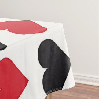 Red and Black Heart Pattern Tablecloth
