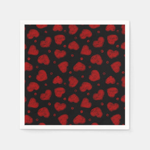 Red and Black Hearts pattern Napkin