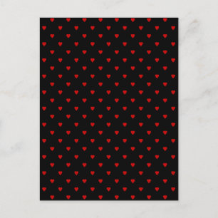 Red and Black Hearts. Pattern. Postcard