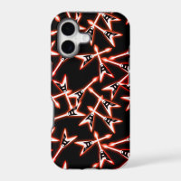 Red and Black Heavy Metal Electric Guitar Pattern