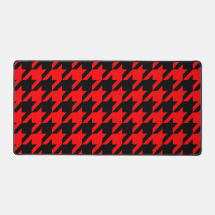 Red and Black Houndstooth Check Desk Mat