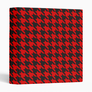 Red And Black Houndstooth Pattern Binder