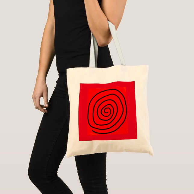 Red and black hypnotizing wheel tote bag (Front (Product))