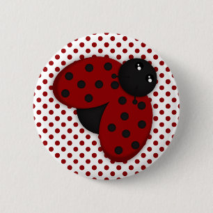 Red and Black Ladybug 2 Inch Round Button