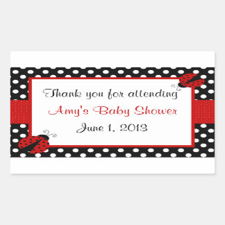 Red and Black Ladybug Thank You Sticker