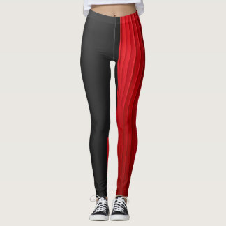 Red and Black Leggings Bold Athletic Workout