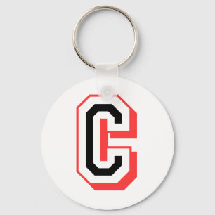 red and black letter C Keychain