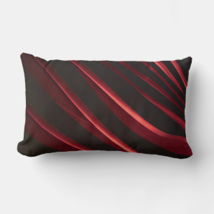 Red and black logo lumbar pillow