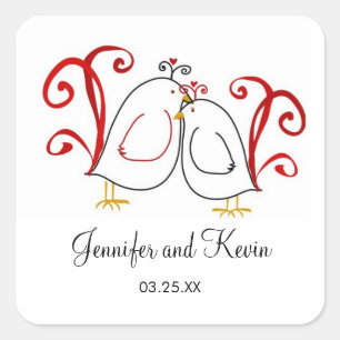 Red and Black Lovebirds, Stickers