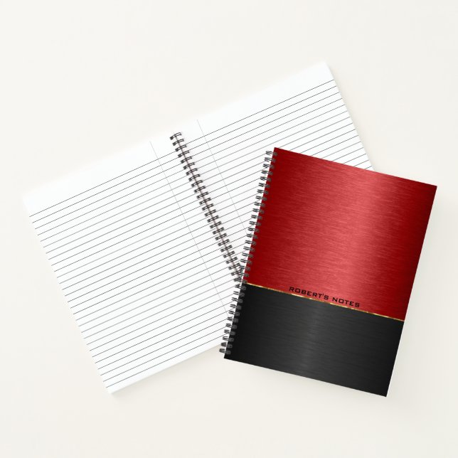 Red and black metallic background notebook (Inside)