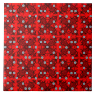 Red and Black Mid Century Modern Pattern Tile
