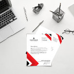Red and Black Minimalist Professional Corporate  Letterhead<br><div class="desc">Present yourself with sleek sophistication using our Minimal Modern Professional Corporate Business Card template. With a bold colour scheme of red and black, this template exudes confidenceIntroducing our minimalist and modern corporate letterhead, designed to convey professionalism and sophistication. Featuring your company name and logo prominently at the top, this letterhead...</div>