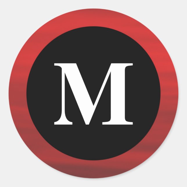Red and Black Monogram Sticker (Front)