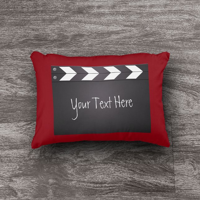 Red And Black Movie Clapperboard Accent Pillow (Creator Uploaded)
