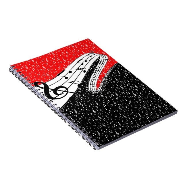 Red and black music theme notebook (Right Side)