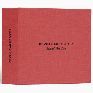 Red and black natural faux linen texture binder