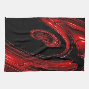 Red And Black "Nebula" Pop Art Kitchen Towel