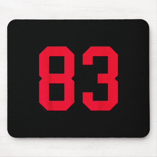 Red And Black Number 83 Jersey Player Uniform #83  Mouse Pad (Front)