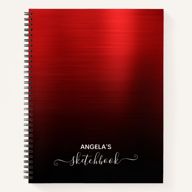 Red and Black Ombre Sketch Notebook (Front)
