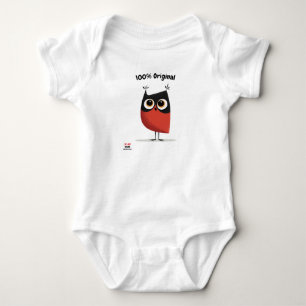 Red and Black Owl Design   Fun & Unique Unisex  Baby Bodysuit