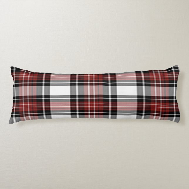 Red And Black Plaid Body Pillow (Front)