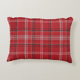 Red and Black Plaid Buffalo Check Pattern Accent Pillow