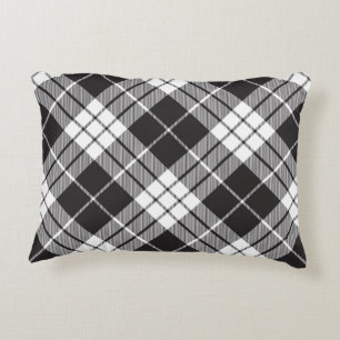 Red and Black Plaid Buffalo Check Pattern Accent Pillow