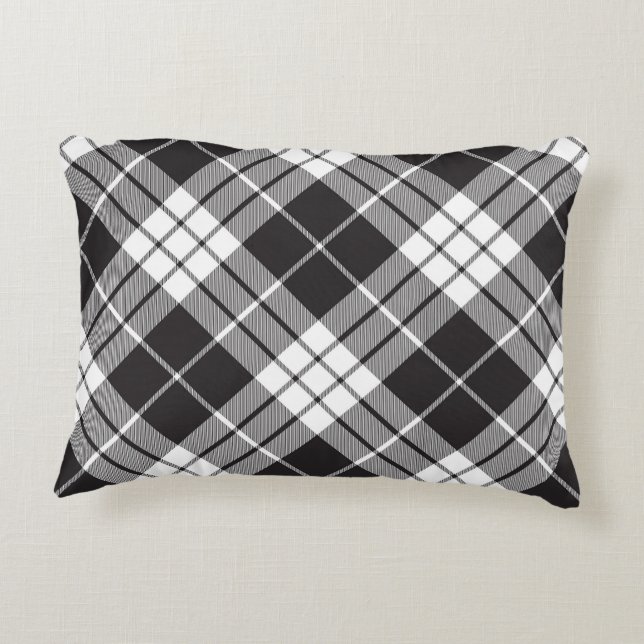 Red and Black Plaid Buffalo Check Pattern  Accent Pillow (Back)
