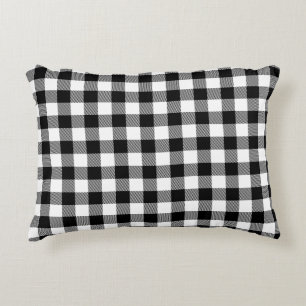 Red and Black Plaid Buffalo Check Pattern Accent Pillow