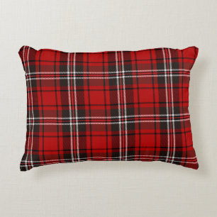 Red and Black Plaid Buffalo Check Pattern Accent Pillow