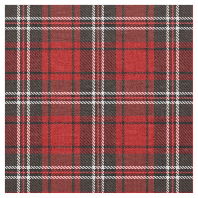 Red and Black Plaid Buffalo Check Pattern Fabric (Close Up)