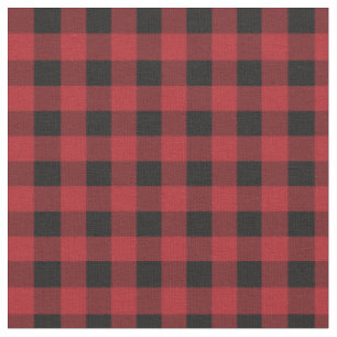 Red and Black Plaid Buffalo Check Pattern Fabric