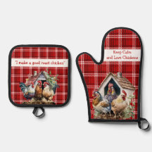 Red and Black Plaid Chicken Funny Quote