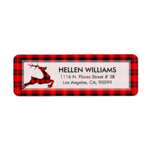 Red and black plaid Christmas deer