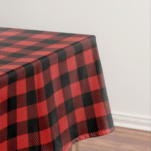 Red and Black Plaid Design Tablecloth