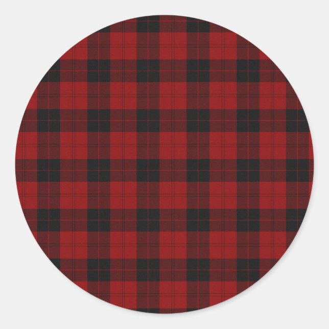 Red and Black Plaid Envelope Seal Stickers (Front)