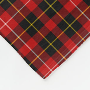 Red and Black Plaid O'Connell Tartan Fleece Blanket