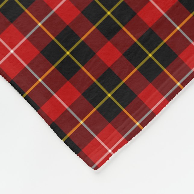 Red and Black Plaid O'Connell Tartan Fleece Blanket (Corner)