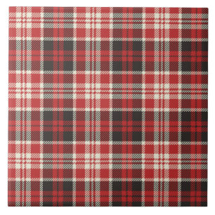 Red and Black Plaid Pattern Tile